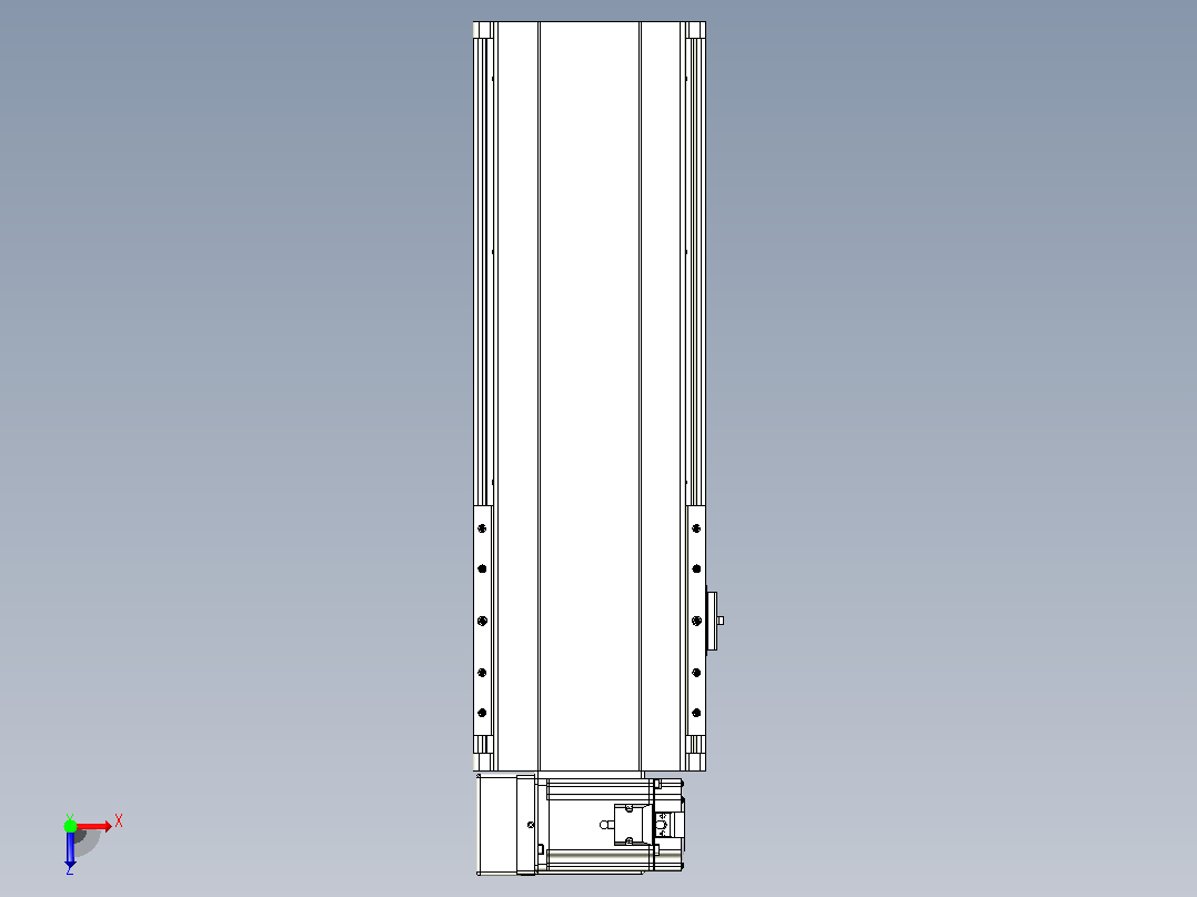 皮带直线轴半封闭可选导轨TPA-HNB-202D-140-L300-LU-Y-P75-N3俯视图