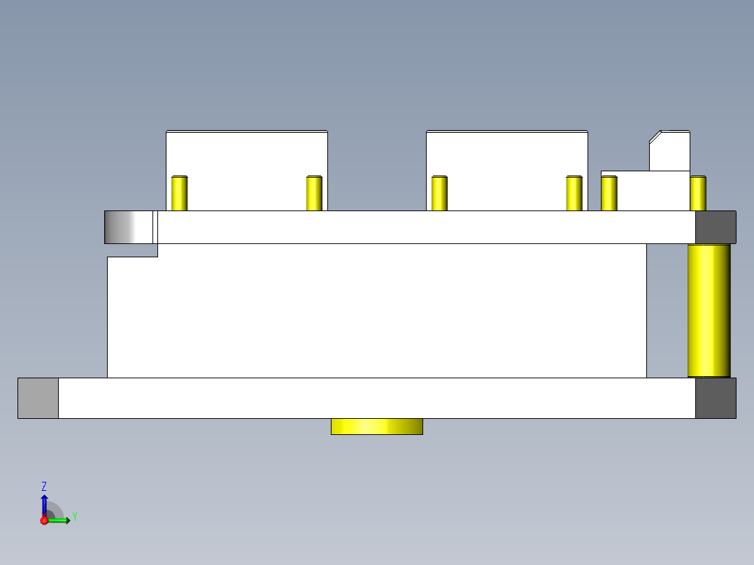 黏贴垫片的夹具右视图