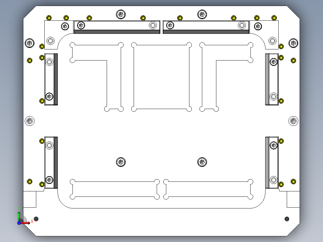 黏贴垫片的夹具俯视图