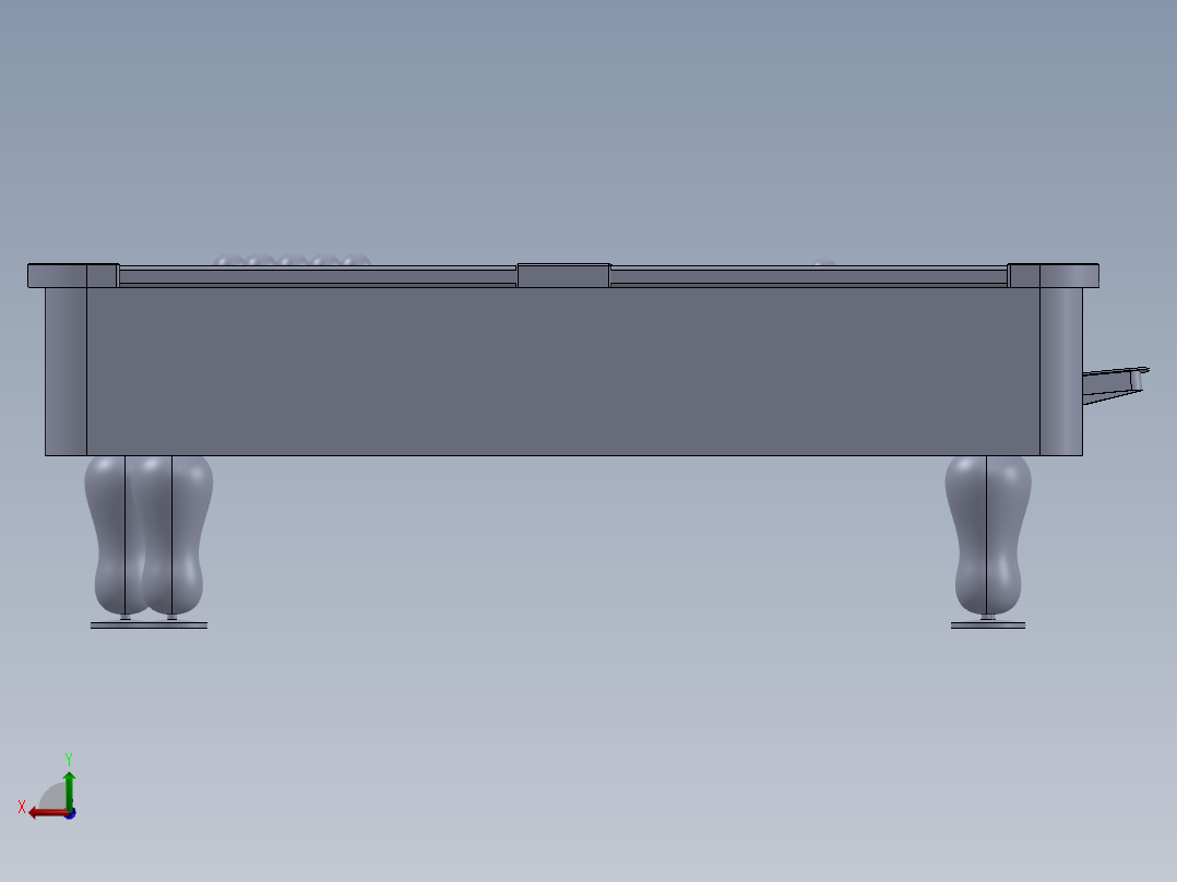 桌球模型后视图