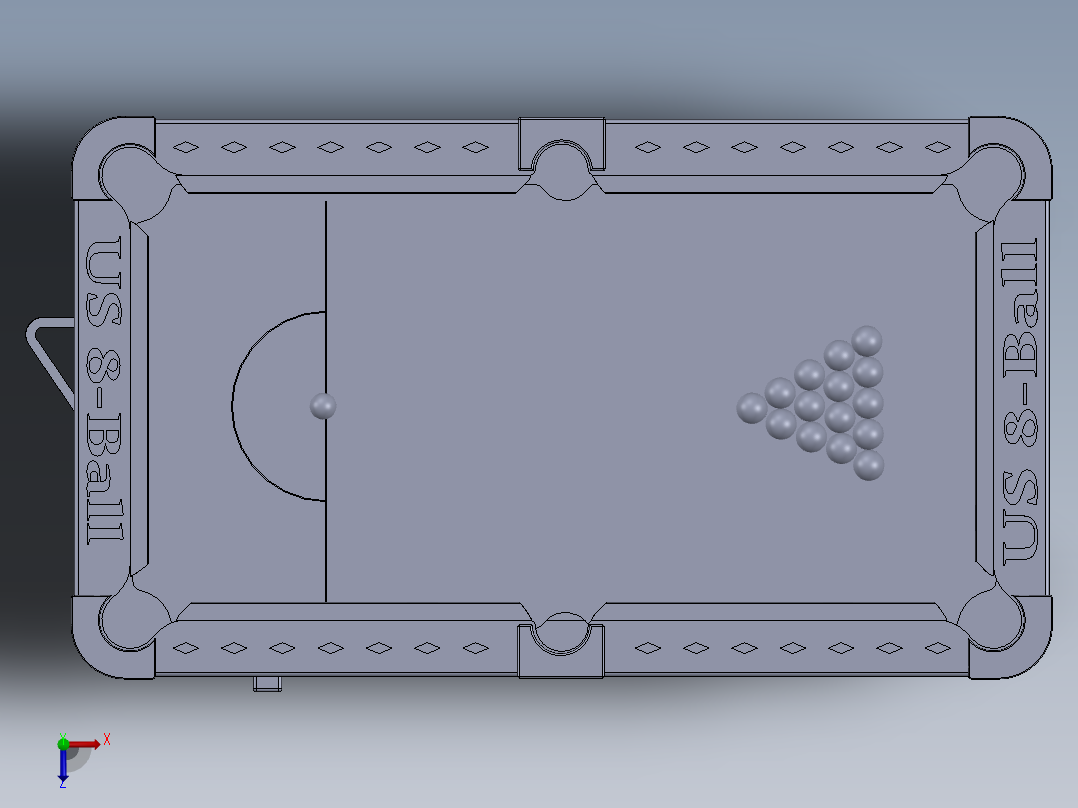 桌球模型俯视图