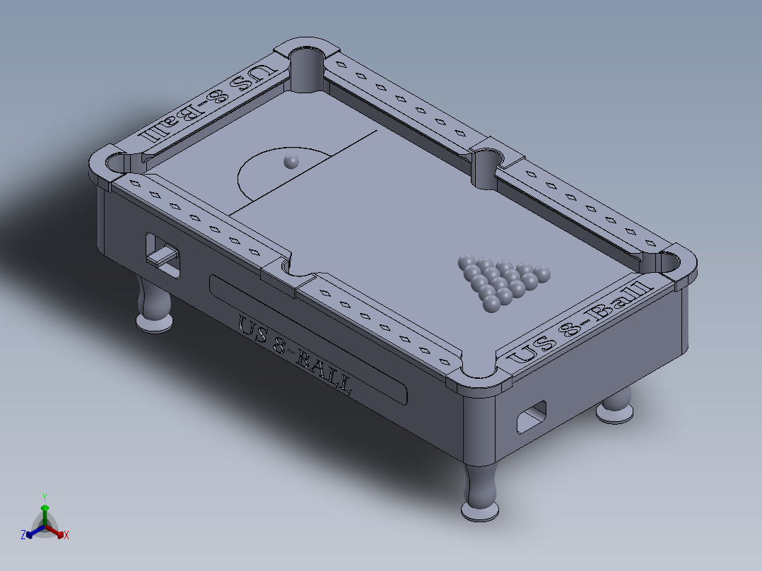 桌球模型正等轴测图