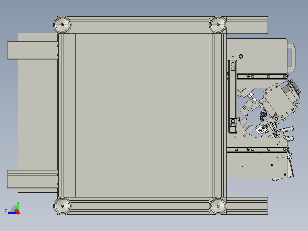 涡轮增压缸工装右视图