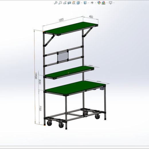 精益管工作台3d图纸车间作业工作台精益管流水线式工作台三维图纸缩略图