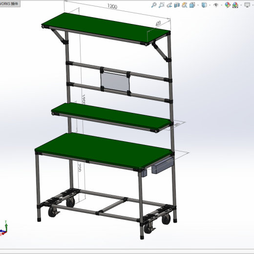 精益管工作台3d图纸车间作业工作台精益管流水线式工作台三维图纸缩略图