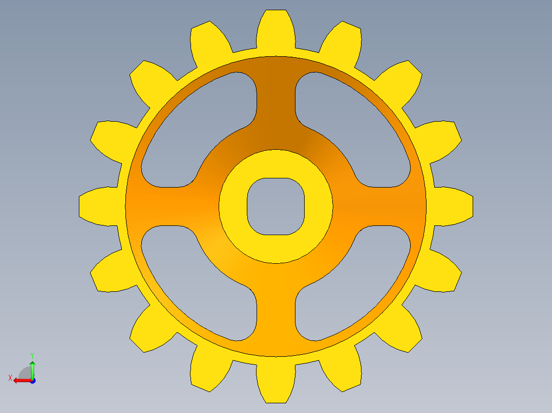 万向节齿轮传动机构后视图