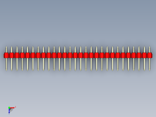 彩色公头100mil（2.54mm）系列-DS1021_red_3x28p_100mil_Type1_rev1.0俯视缩略图