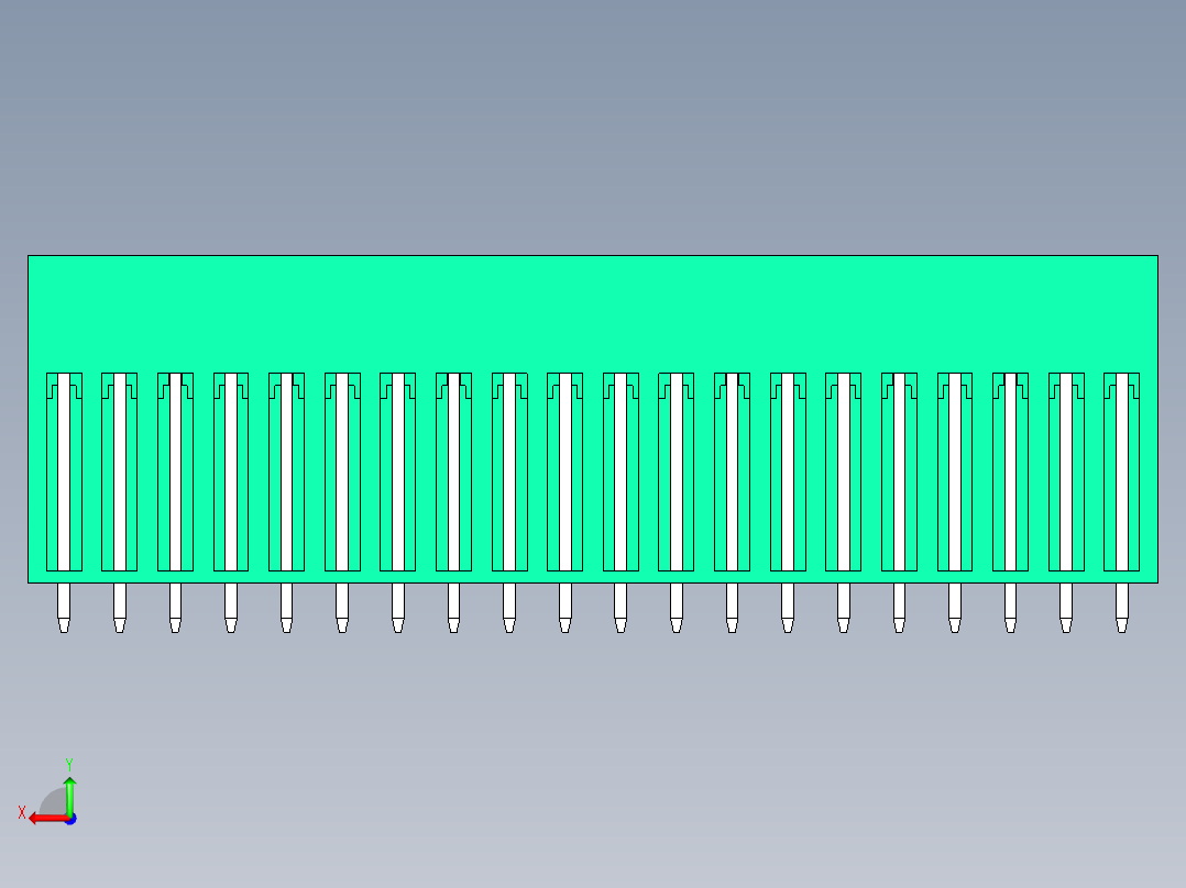 DEGSON 15EDG 系列 3.81mm 插拔式接线端子-15EDGVT-3.81-40P-14-00AH后视图