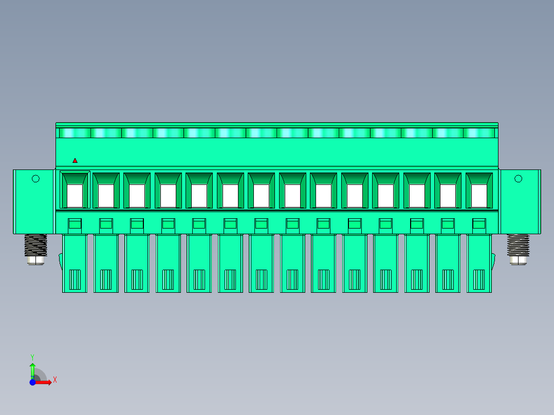 DEGSON 15EDG（公头） 3.5mm 螺钉锁紧，插拔式接线端子 FullPack-15EDGKAM-3.5-14P-14-00AH前视图