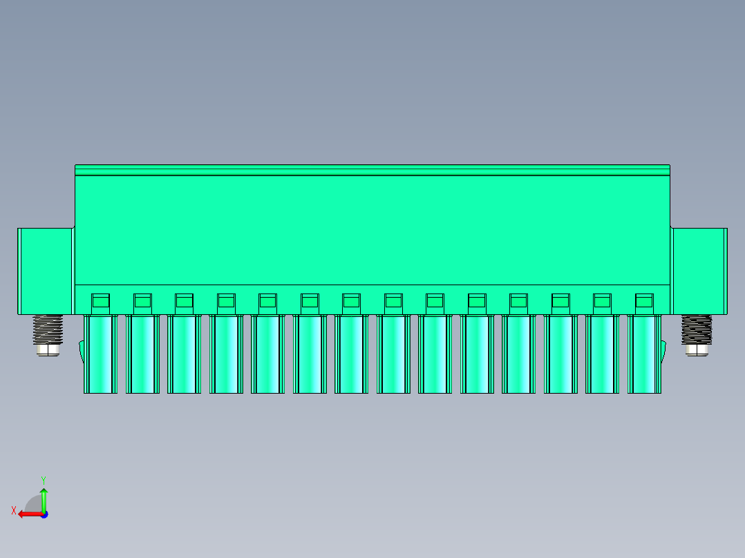 DEGSON 15EDG（公头） 3.5mm 螺钉锁紧，插拔式接线端子 FullPack-15EDGKAM-3.5-14P-14-00AH后视图