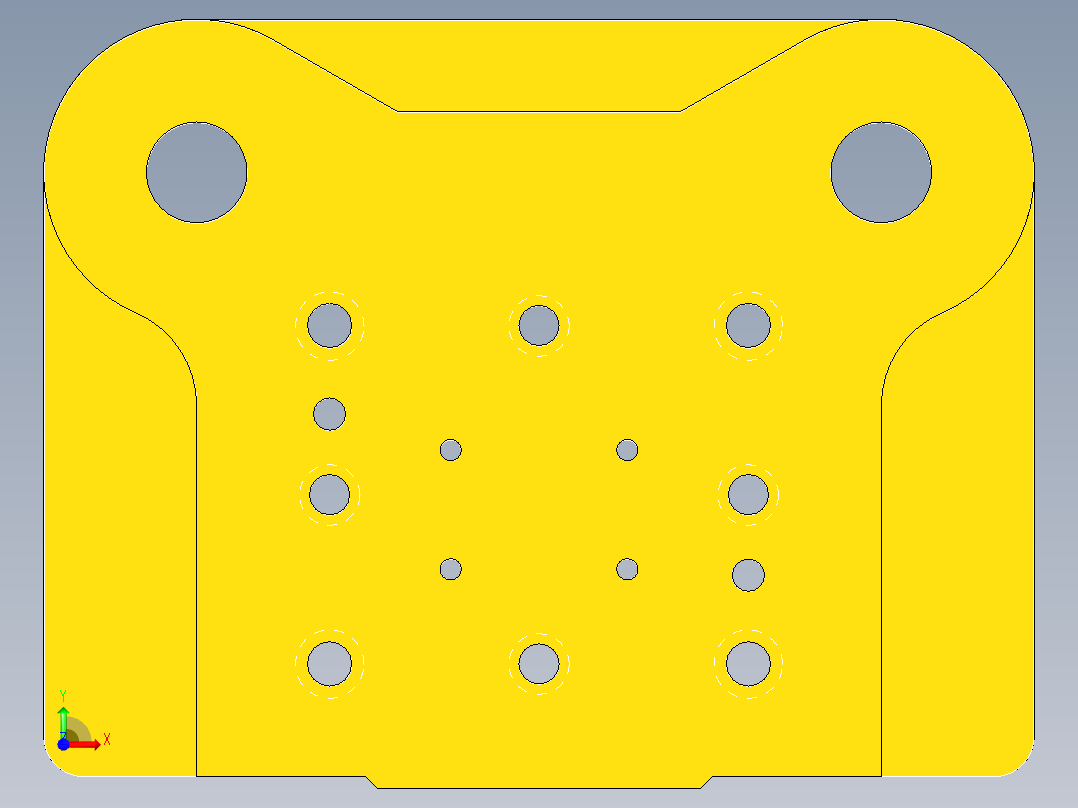 U形板冲孔落料复合模（CAD图+UG三维）前视图