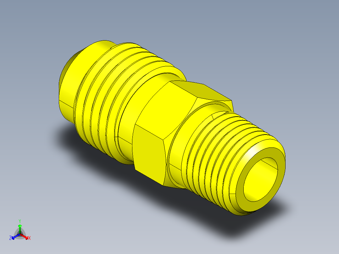 喇叭形 45D 半接头连接器-FLARE 45D 5-16 Tube OD-1-2-20 x 1-8 NPT.STEP主视图