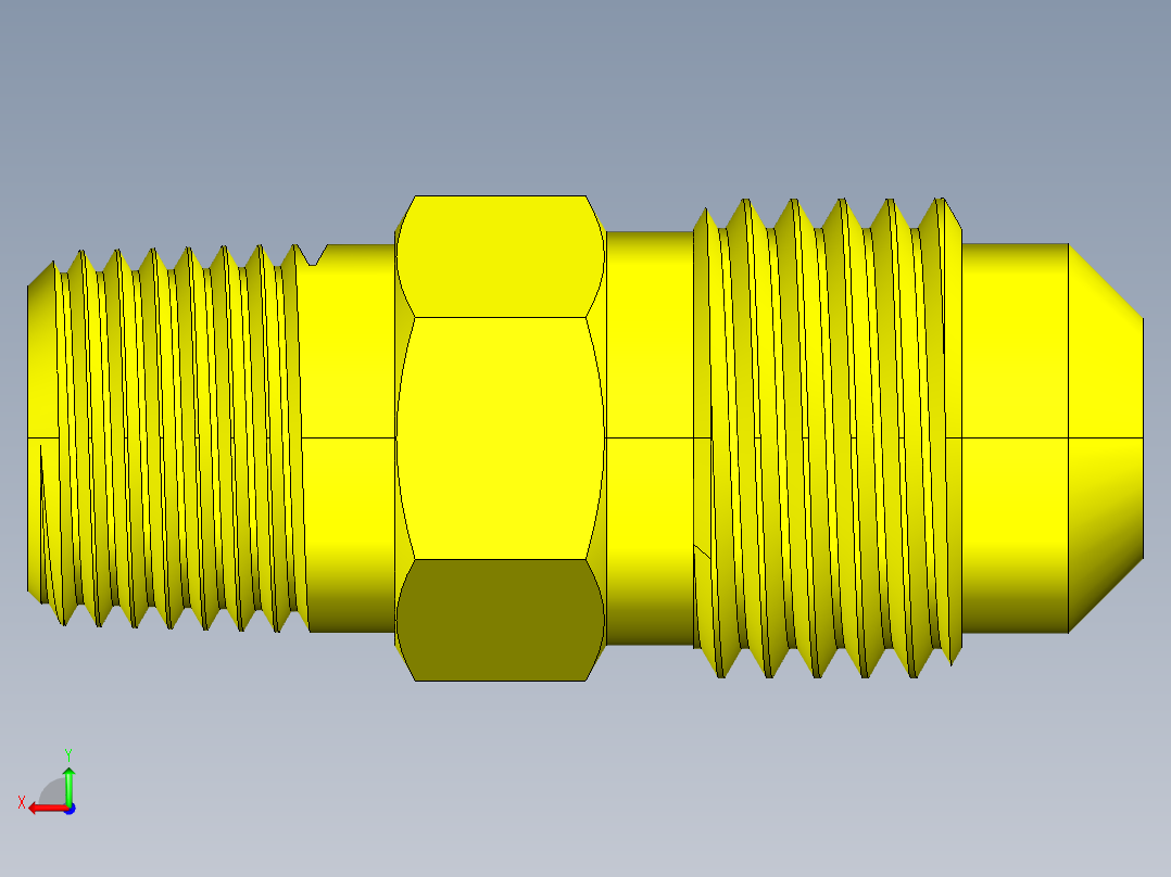 喇叭形 45D 半接头连接器-FLARE 45D 5-16 Tube OD-1-2-20 x 1-8 NPT.STEP后视图