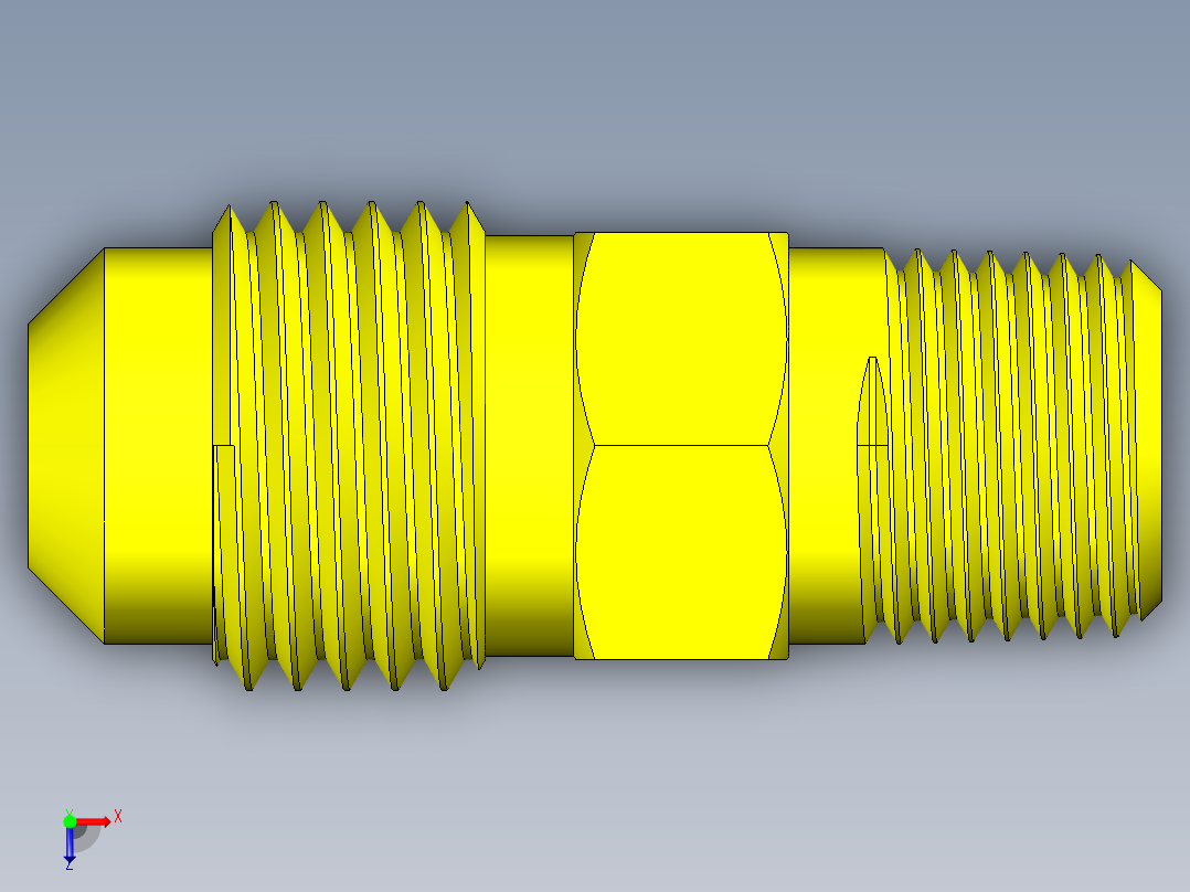 喇叭形 45D 半接头连接器-FLARE 45D 5-16 Tube OD-1-2-20 x 1-8 NPT.STEP俯视图