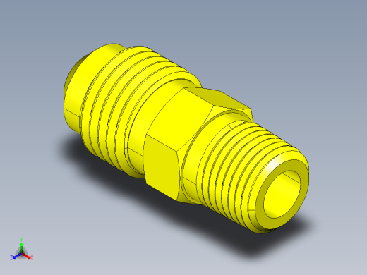 喇叭形 45D 半接头连接器-FLARE 45D 5-16 Tube OD-1-2-20 x 1-8 NPT.STEP正等轴测缩略图