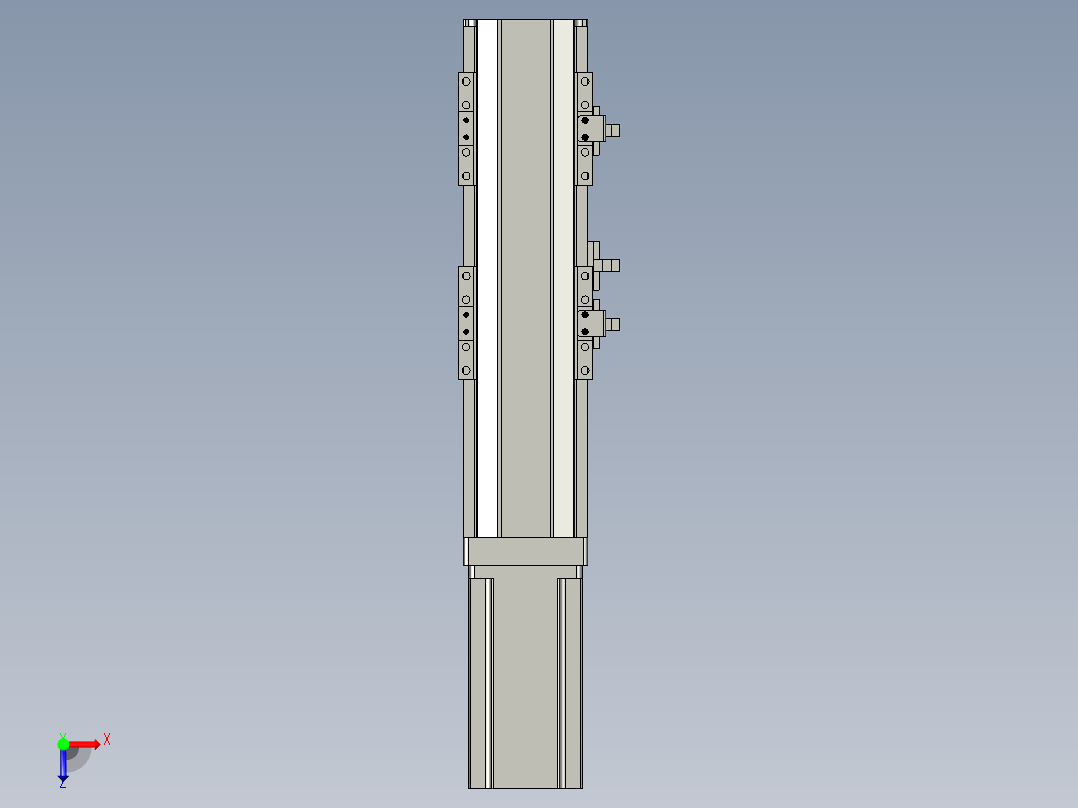 直线模组LHA6-S100-M-200W(16丝杆)设计图纸俯视图