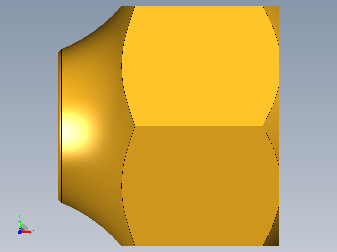 扩口式工业通用硬管接头Short Forged Reducing Nuts 14FS-8-6前视图