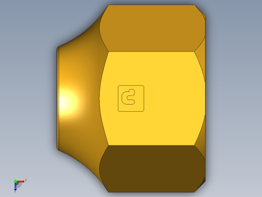 扩口式工业通用硬管接头Short Forged Reducing Nuts 14FS-8-6俯视缩略图
