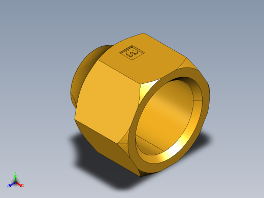 扩口式工业通用硬管接头Short Forged Reducing Nuts 14FS-8-6正等轴测缩略图