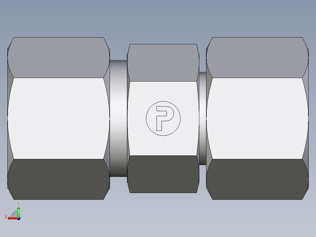 卡套式工业通用硬管接头EO_Distance_piece_adapter_DA12SCF后视图