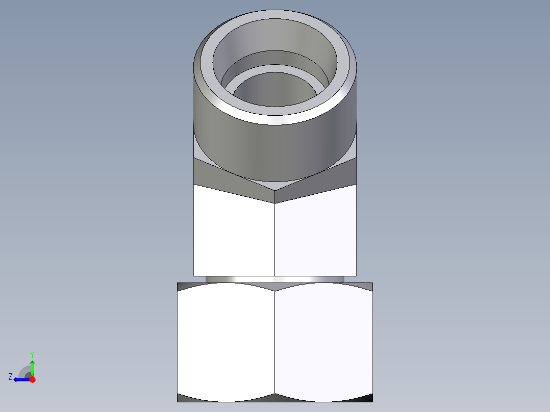 卡套式工业通用硬管接头EO_Swivel_nut_45_deg_elbow_EV20SOMD71右视图