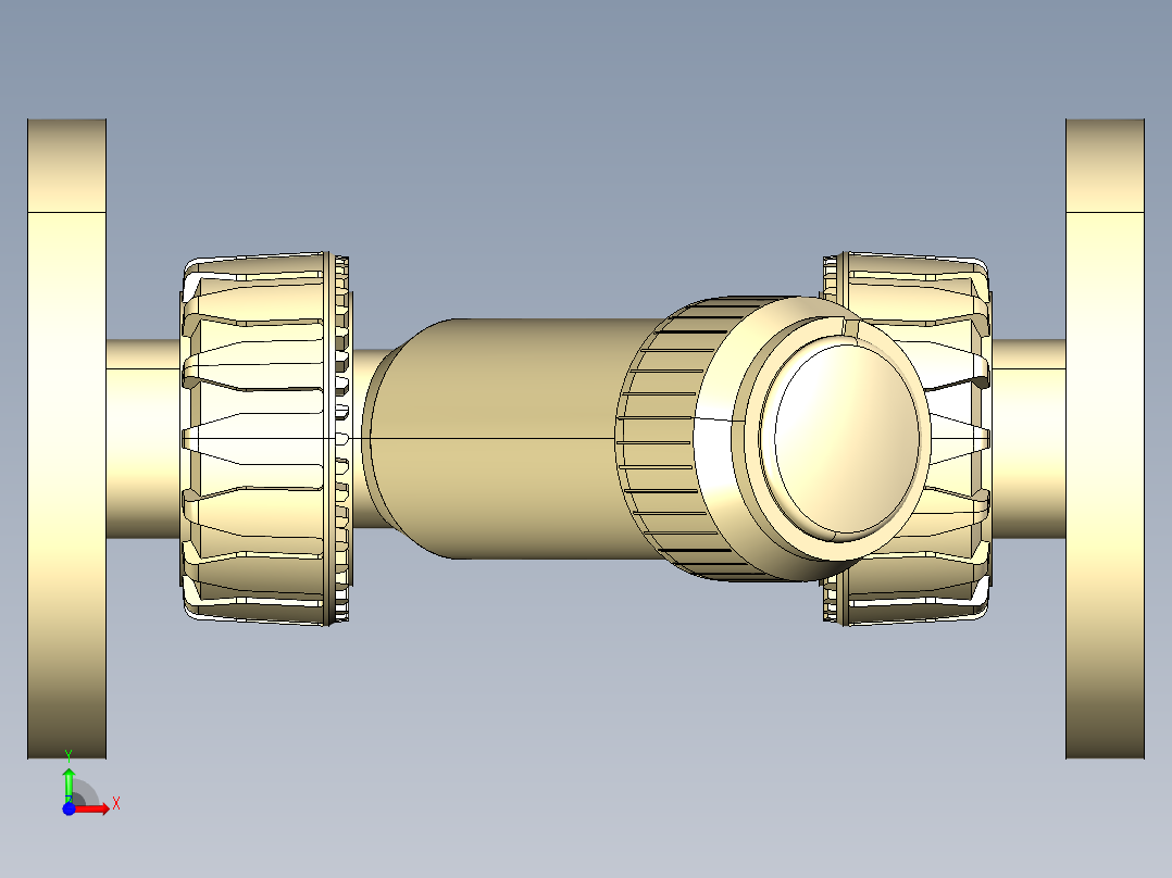 7VRUOM 检查与工会端阀和固定法兰，钻孔ENISO DIN PN10 16前视图