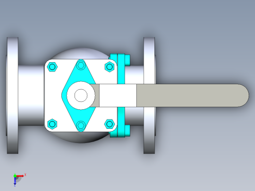 管道手动球阀-水管开关阀-手动阀门法兰连接球阀[80]俯视缩略图