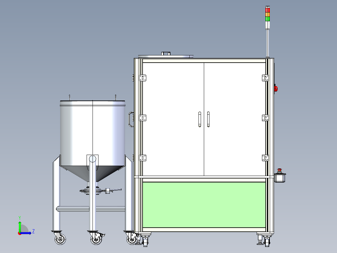 半自动灌装包装机左视图