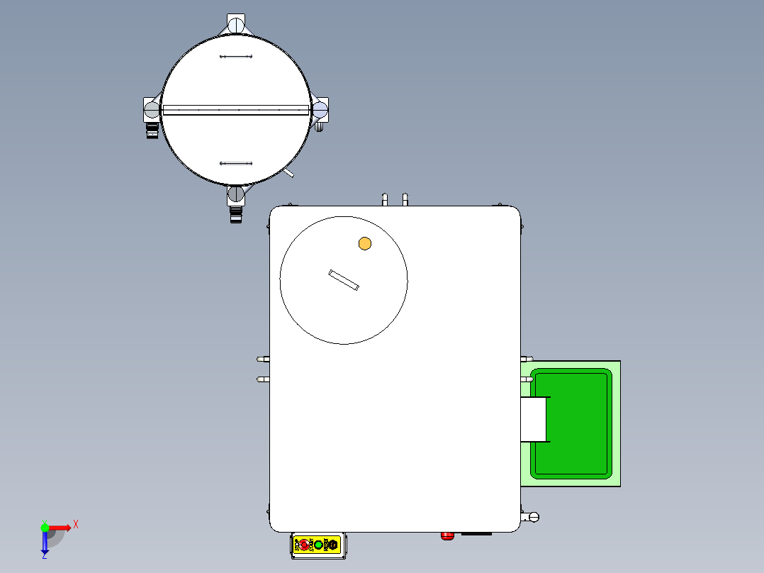 半自动灌装包装机俯视图