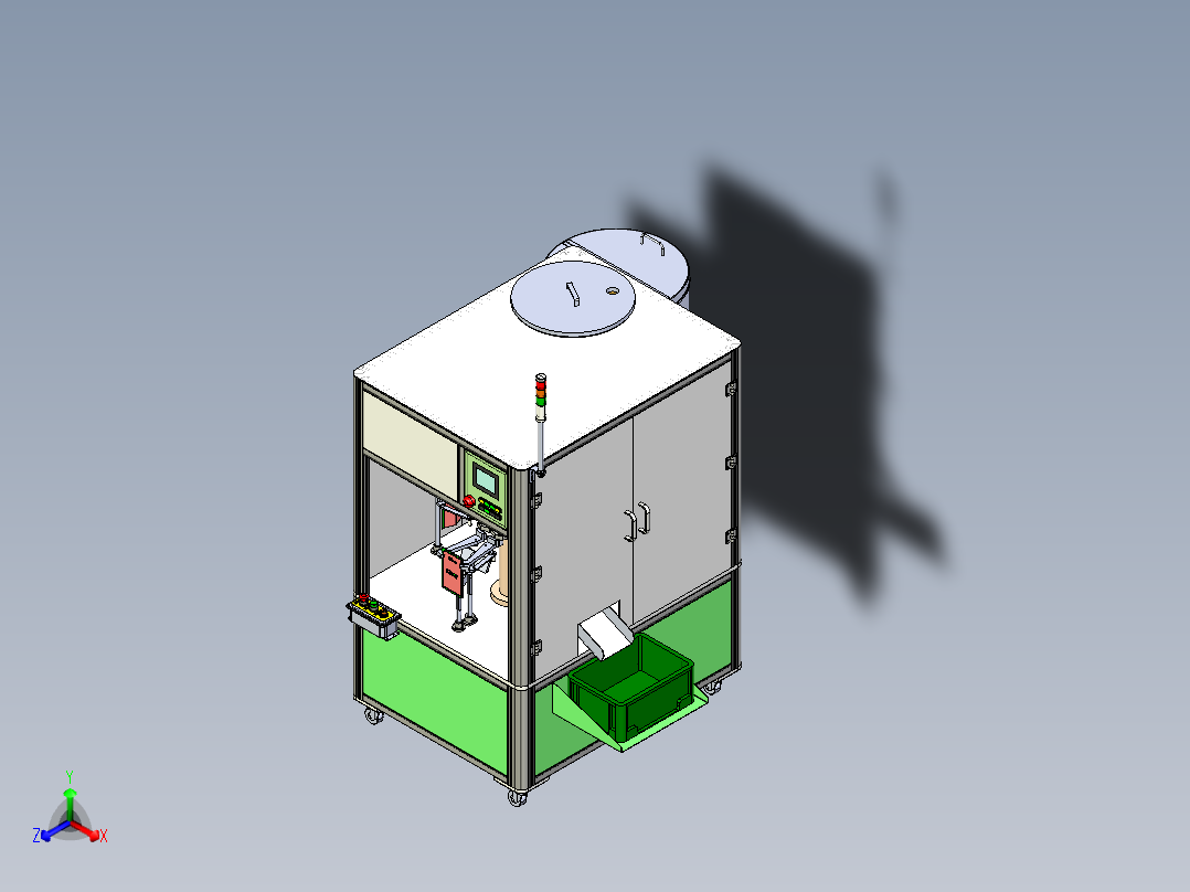 半自动灌装包装机正等轴测图
