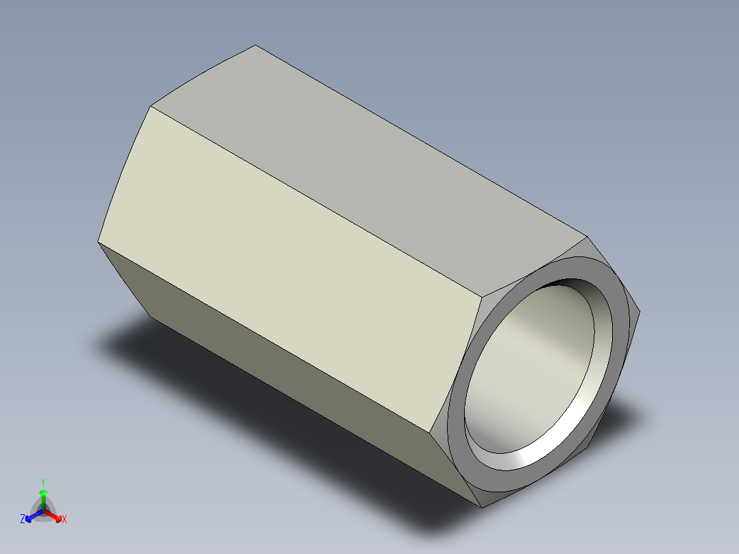 螺母-Nut_M22-50-27-10-15.stp正等轴测图