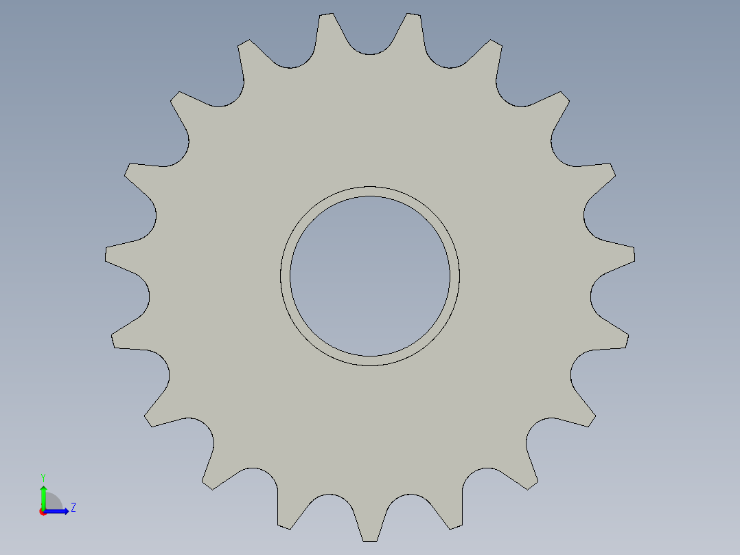 鏈輪惰輪XIS-D-3D多系列多零件图纸模型左视图