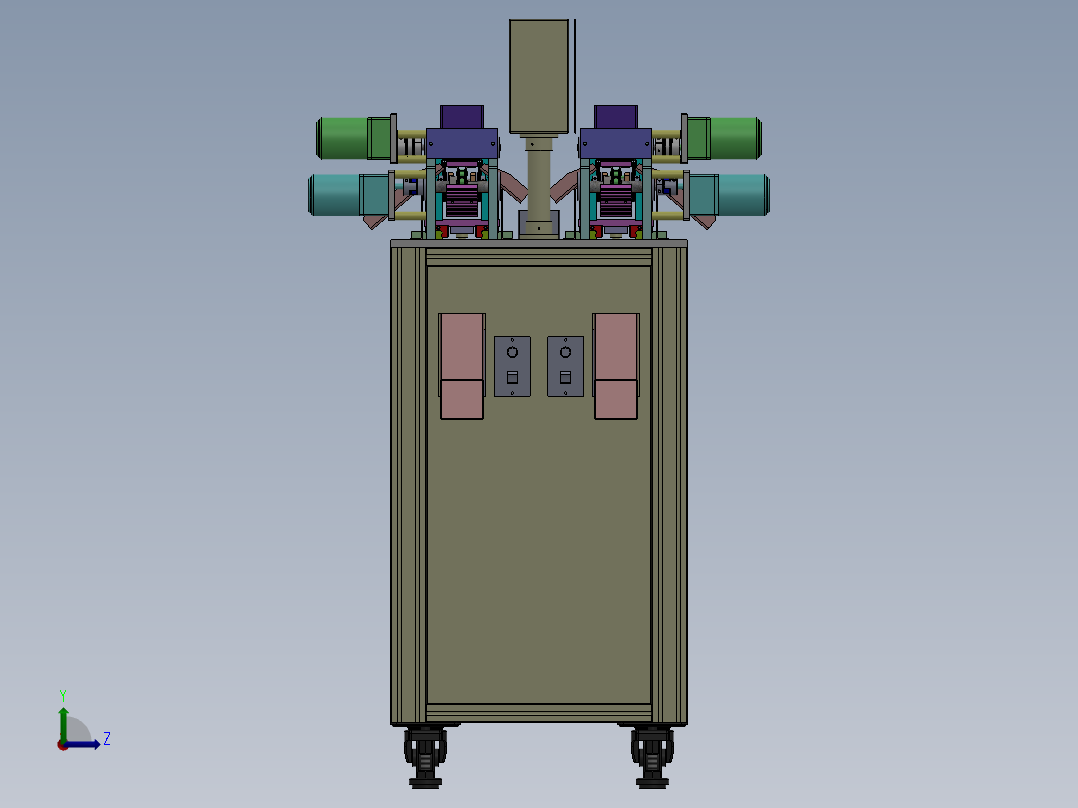 全自动双工位裁切机sw20可编辑左视图