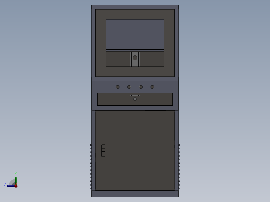 斜面带轮柜1330X600X310右视图