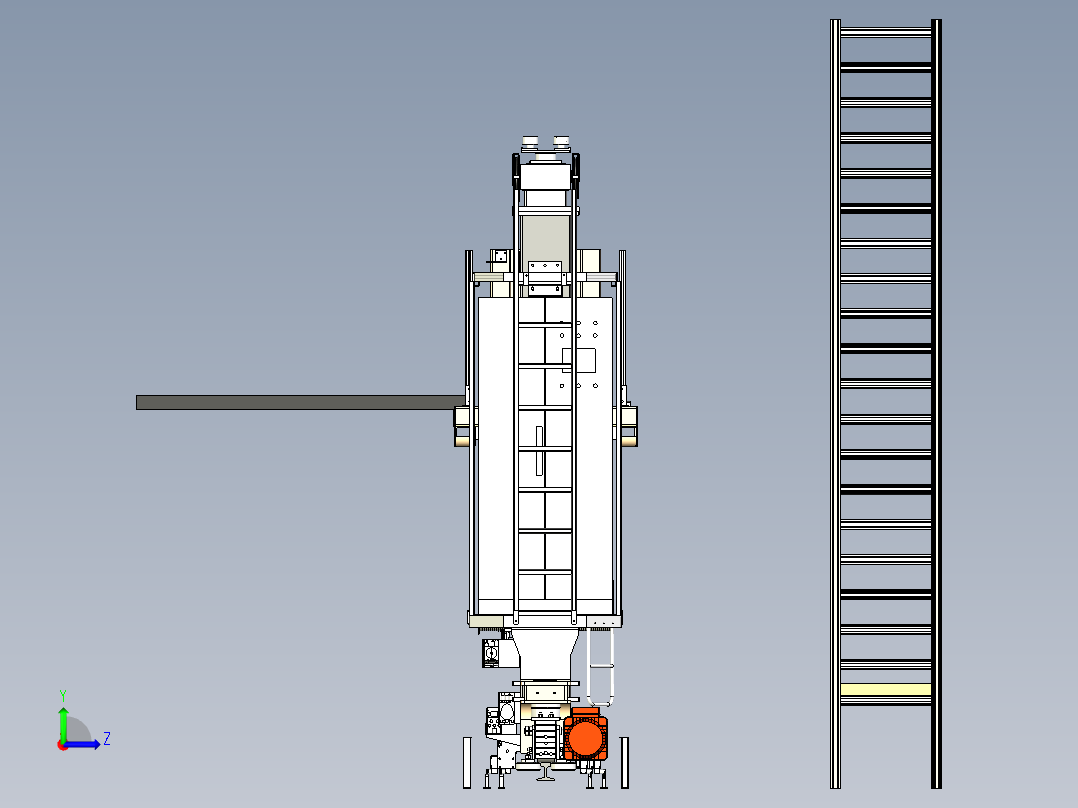 立体库穿梭堆垛机左视图