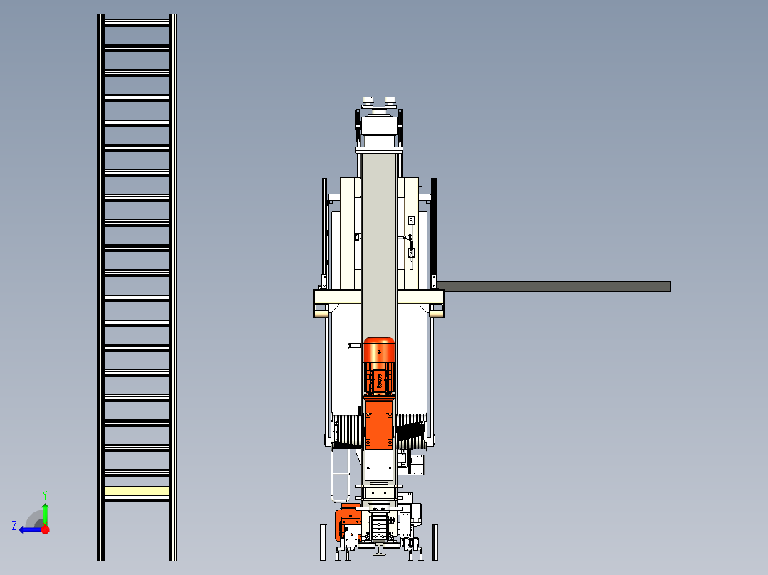 立体库穿梭堆垛机右视图