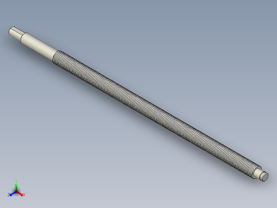 A2004962-滚珠丝杆 1204 - 3 L=300mm正等轴测图