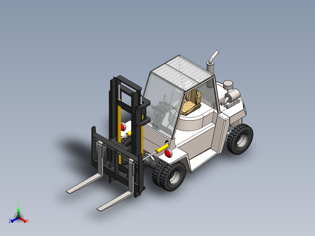 叉车、 卡特 叉车 SW正等轴测图