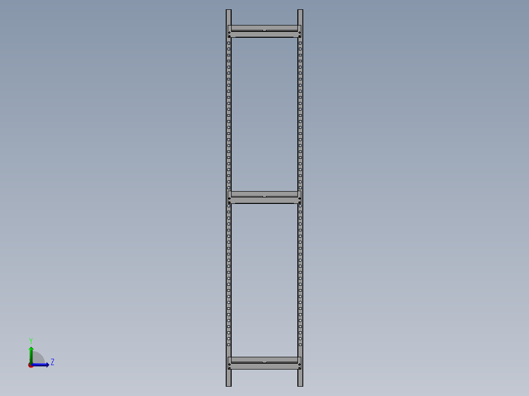 货架、两格轻型货架左视图