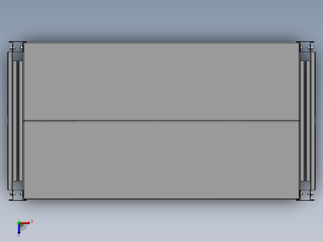 货架、两格轻型货架俯视图