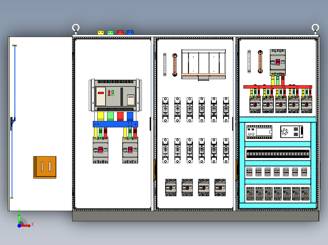 三柜组装万能断路器刀开关630Aplc控制柜 55353前视图