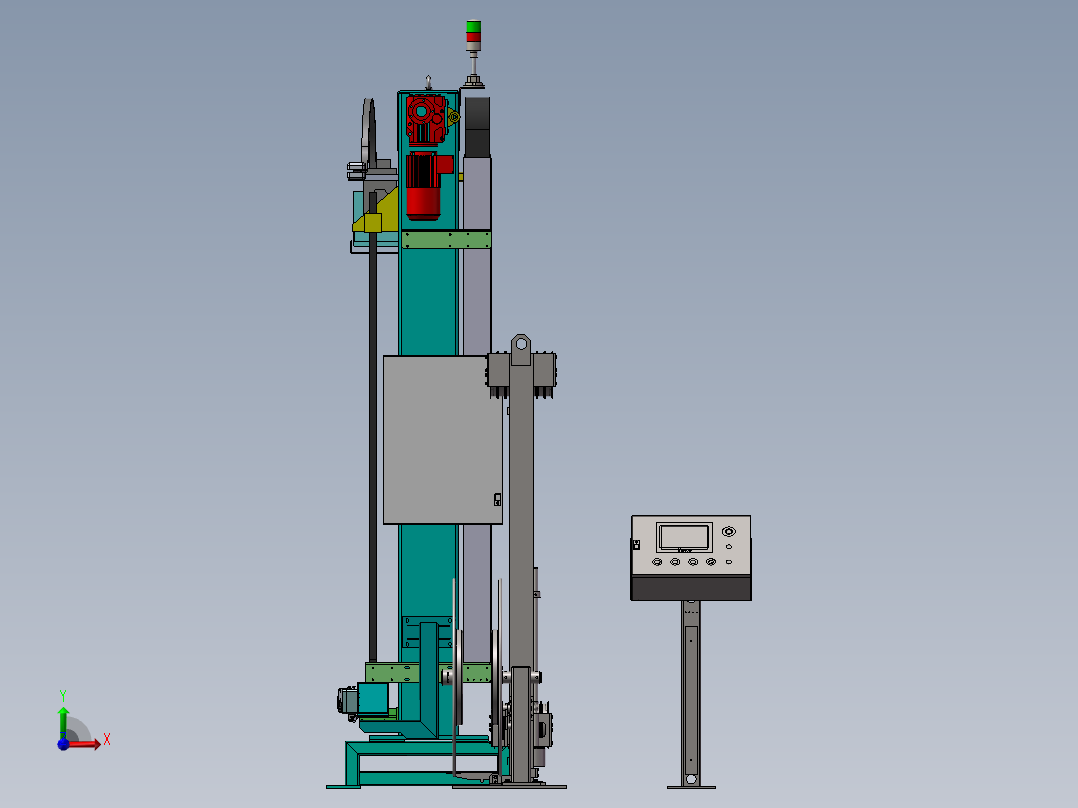 穿剑式打包机三维前视图