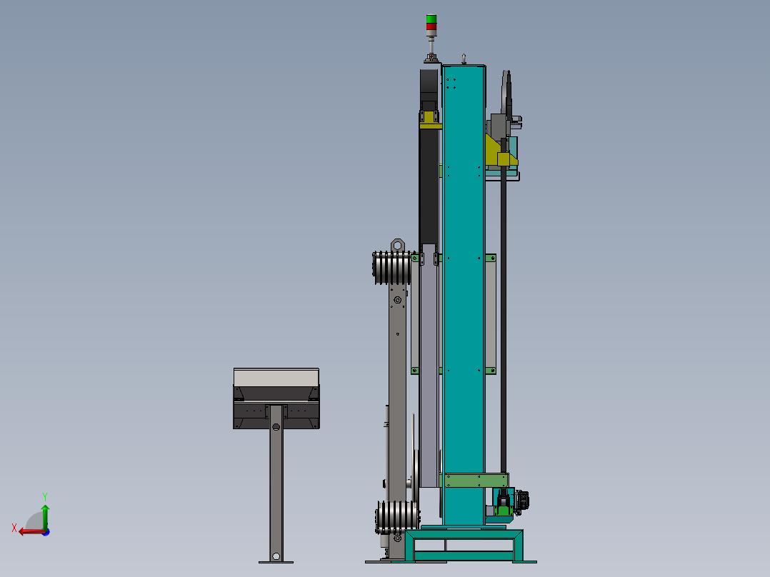 穿剑式打包机三维后视图