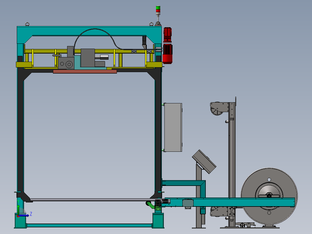 穿剑式打包机三维左视图