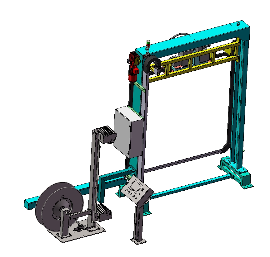 穿剑式打包机三维