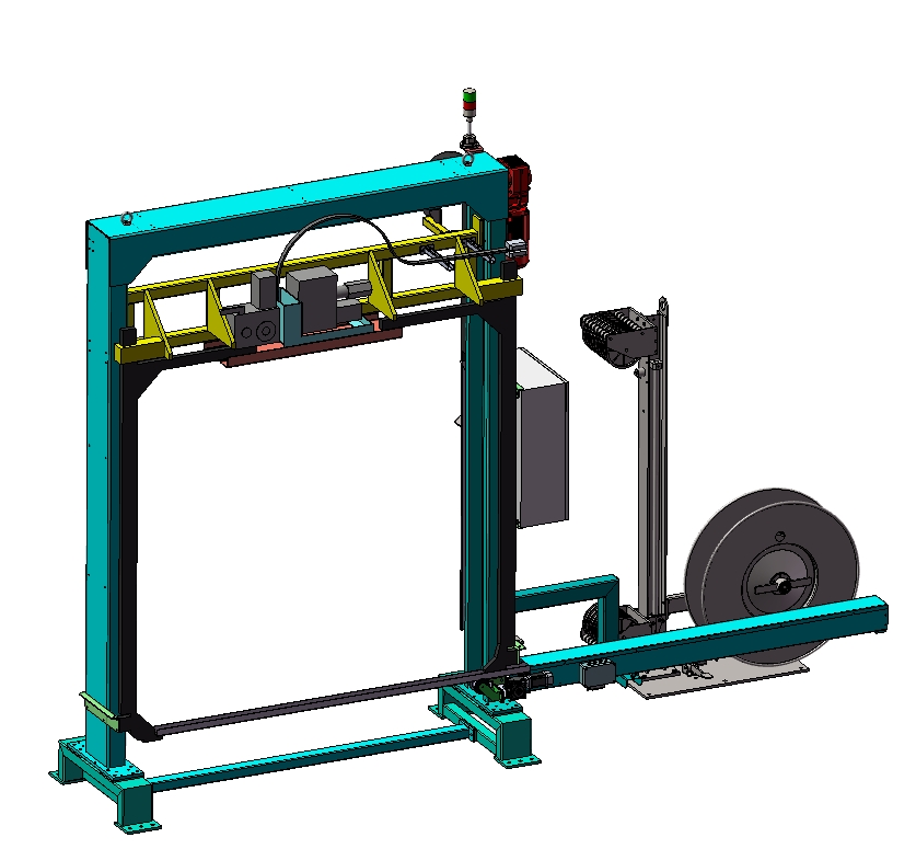 穿剑式打包机三维