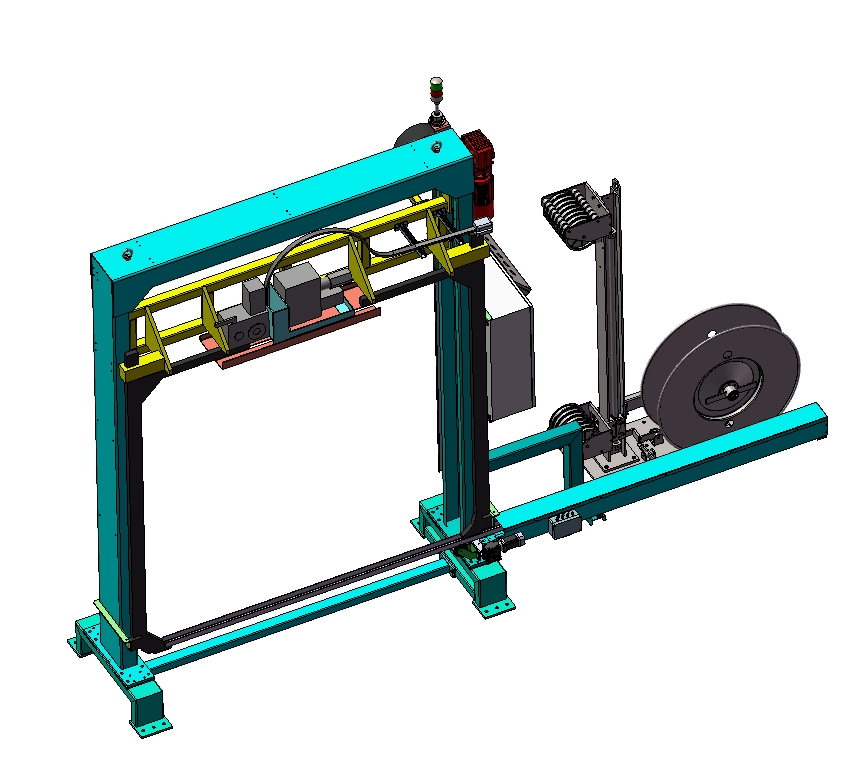 穿剑式打包机三维