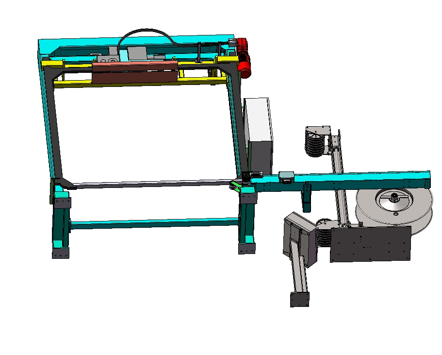 穿剑式打包机三维