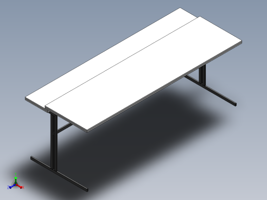 电脑桌电脑桌12正等轴测缩略图