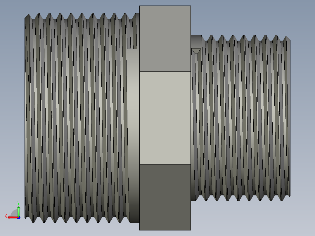 螺纹管对丝-六角异径 DN32-DN25后视图